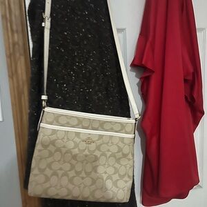 Coach Cream Crossbody Bag with Signature Style